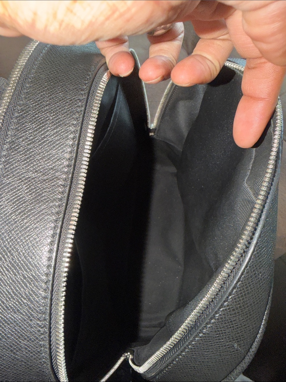 Louis Vuitton Black Textured Leather Backpack - Picture 5 of 15